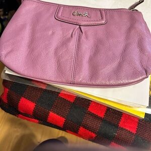 Coach Mauve Leather Clutch